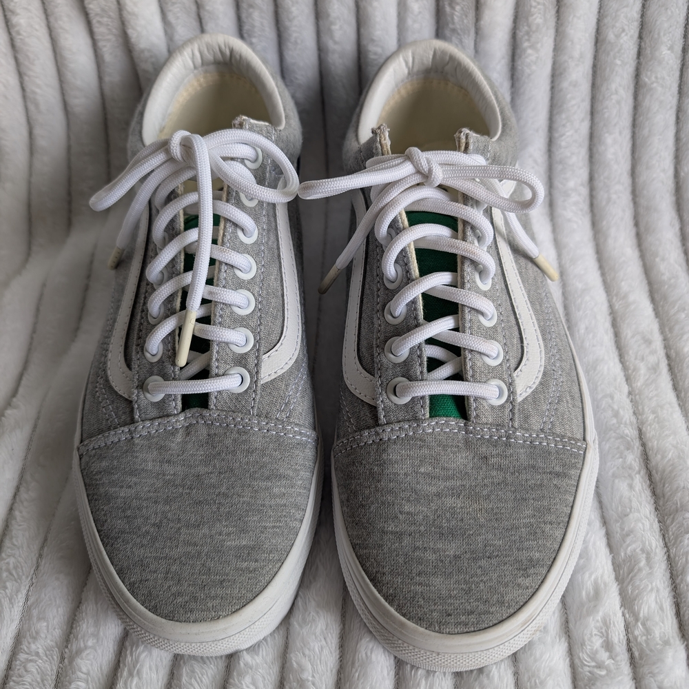 Vans Gray and White Sneakers with Green And Blue Accents. Brand New Women's 9